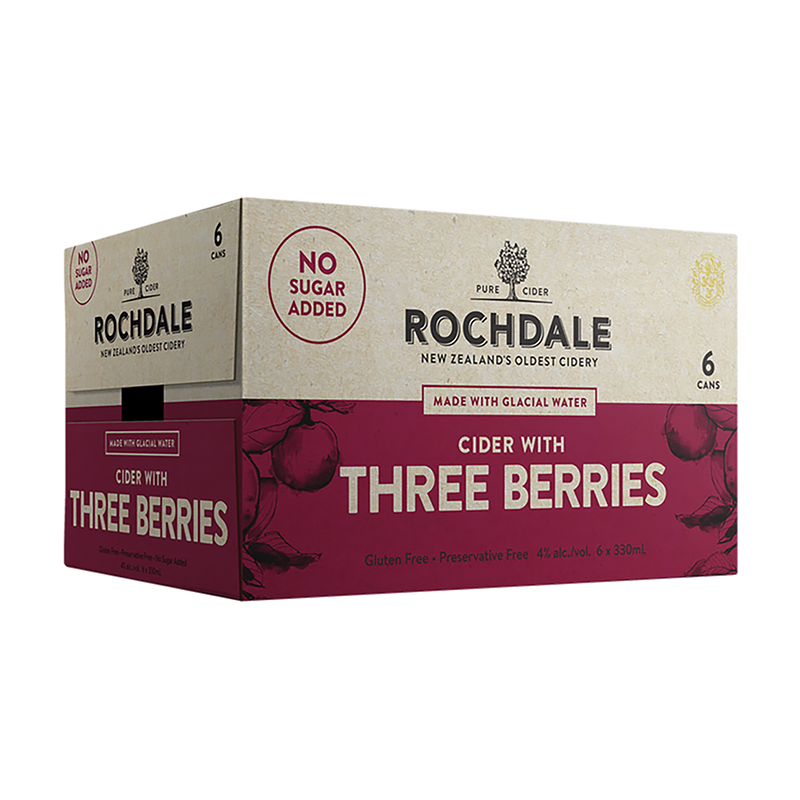 Rochdale Three Berry Cider Cans 330ml 6 packs
