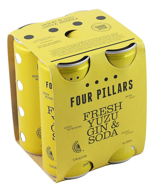 Four Pillars Fresh Yuzu Gin & Soda can 4 x 250ml