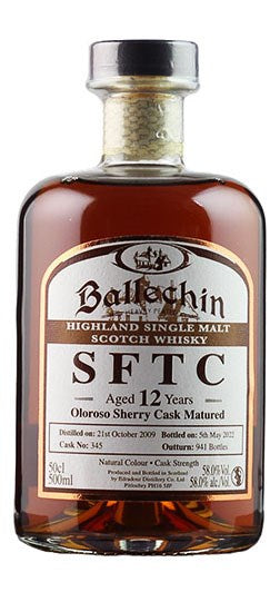 Ballechin 'Straight From The Cask Ex-Sherry' 2009/12 Years Old 58% 500ml